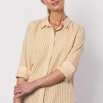 Stylish Yellow Striped Casual Shirt
