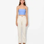 Elegant Strapless Blue Crop Top